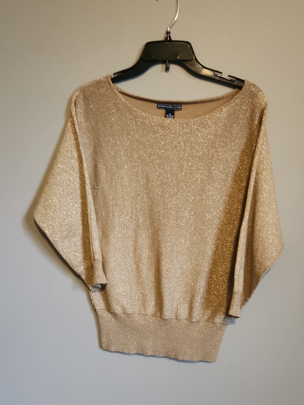 Karen Kane Metallic Gold Batwing Sweater